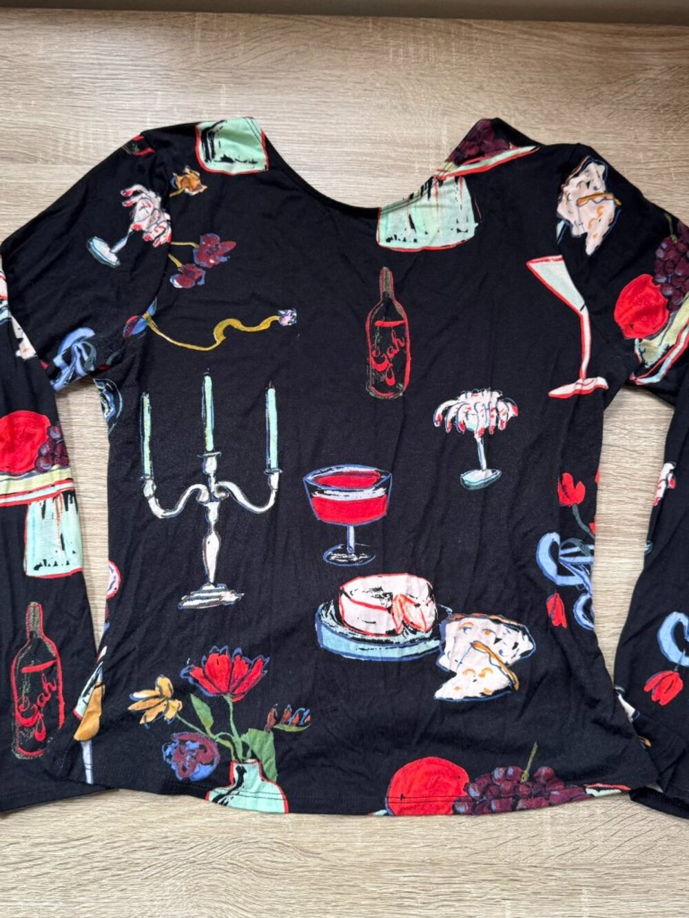 Lisa Says Gah Rowan Top Set The Table Black XL - Picture 1 of 10